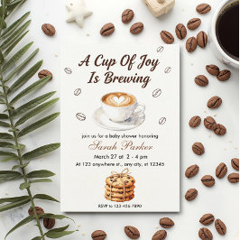 Invitación Fall Baby is Brewing Coffee Baby Shower Invitation