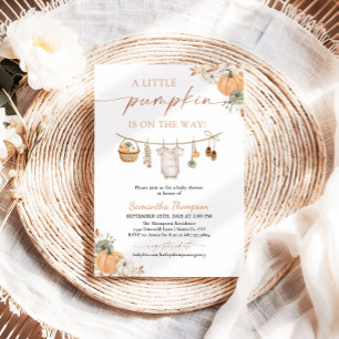 Invitación Fall Baby Shower   Boho Un Pequeño Calabaza