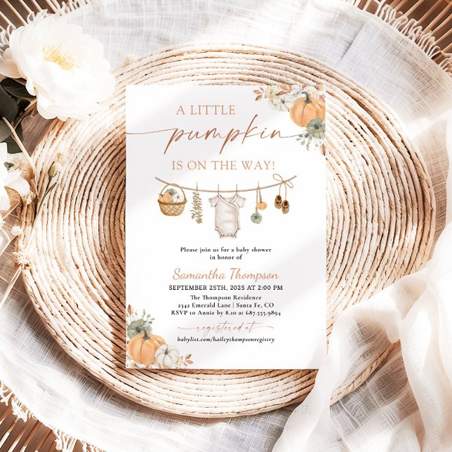 Invitación Fall Baby Shower | Boho Un Pequeño Calabaza (Subido por el creador)