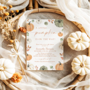 Invitación Fall Baby Shower Boho Un Pequeño Calabaza