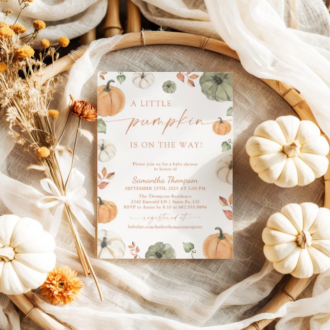 Invitación Fall Baby Shower | Boho Un Pequeño Calabaza (Subido por el creador)