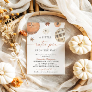 Invitación Fall Baby Shower   Pie Cutie pequeño