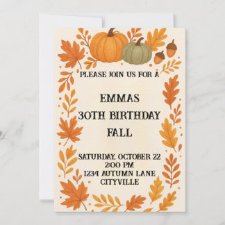Invitación Fall Birthday