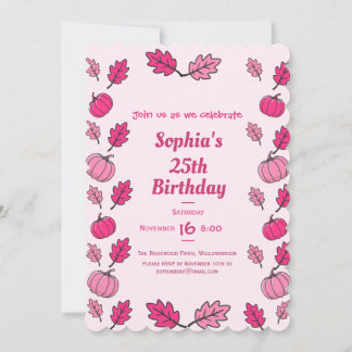 Invitación Fall Birthday Party Invitation