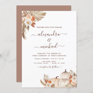 Invitación Fall Boho Boda Pampas Grass Terracotta