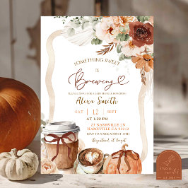 Invitación Fall Boho Coquette Pumpkin Coffee Baby Shower