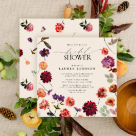 Invitación Fall Boho Floral Garden Terracotta Bridal Shower