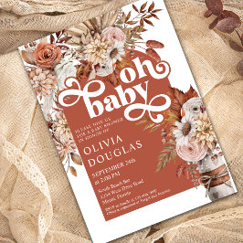 Invitación Fall Boho Floral Vintage Otoño Baby Shower