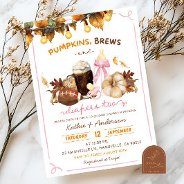 Invitación Fall Boho Pumpkins Too Co-ed Baby Shower
