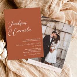 Invitación Fall Boho Terracotta Photo Boda