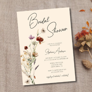 Invitación Fall Boho Wildflower Bridal Shower