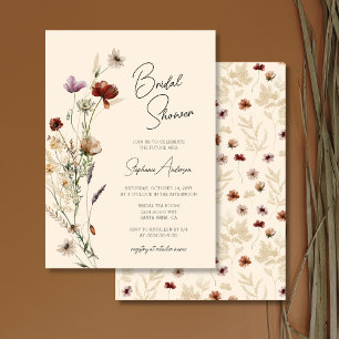 Invitación Fall Boho Wildflower Bridal Shower