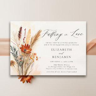 Invitación Fall Bouquet Romantic Love Moda Engagement Party
