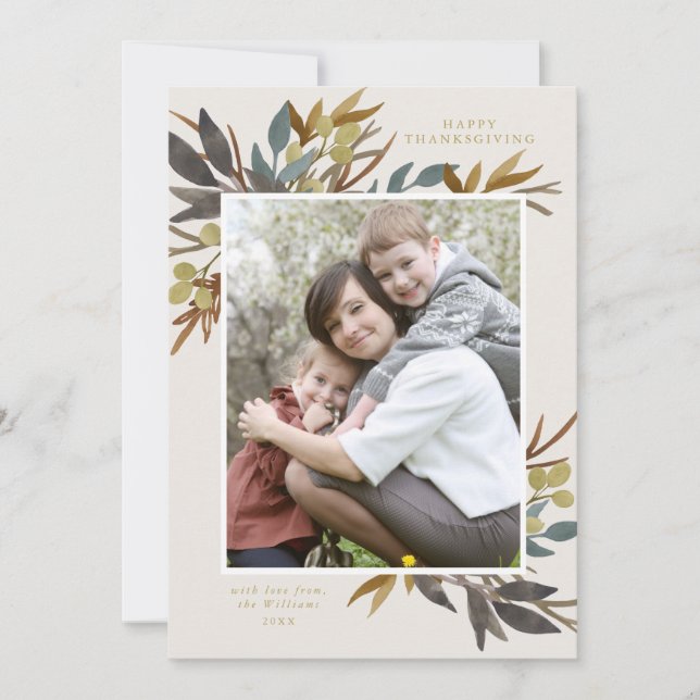 Invitación Fall Bouquet Thankending Photo Card (Anverso)