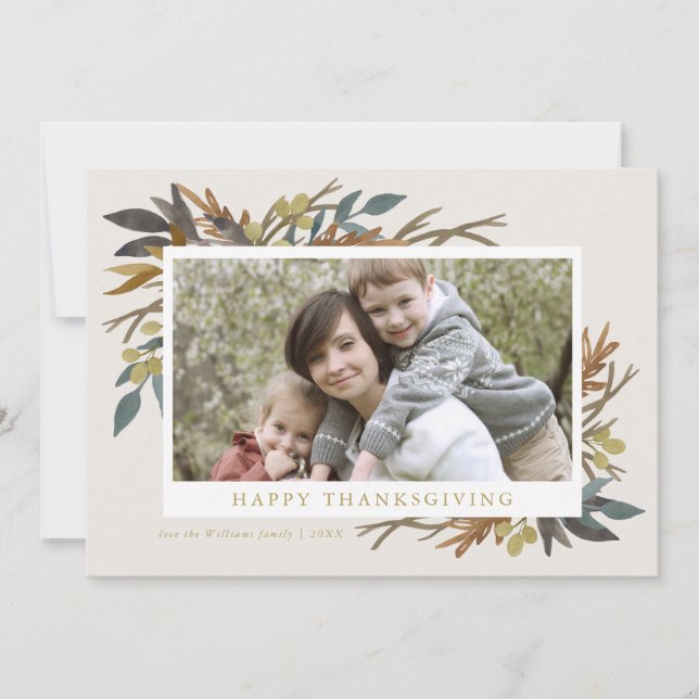 Invitación Fall Bouquet Thankending Photo Card (Anverso)