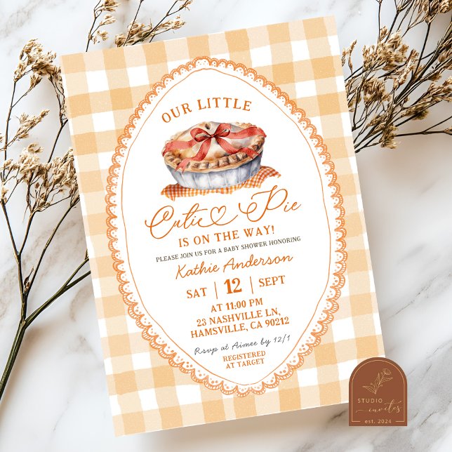 Invitación Fall Bow Coquette Pie Baby Shower (Subido por el creador)
