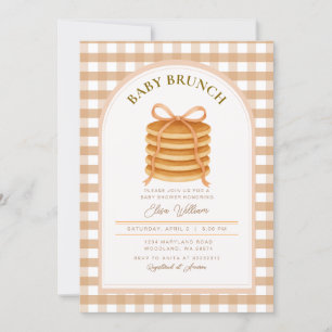 Invitación Fall Bow Pancake Baby Shower Brunch
