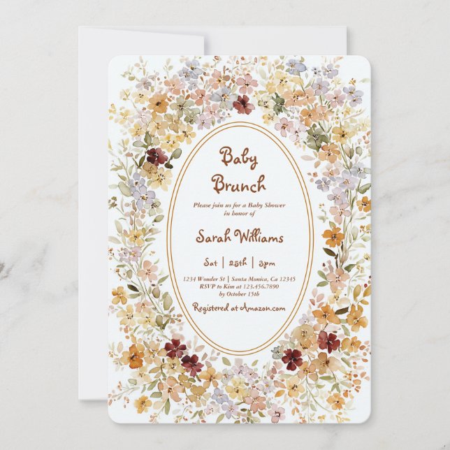 Invitación Fall Brunch Baby Shower Invitation (Anverso)