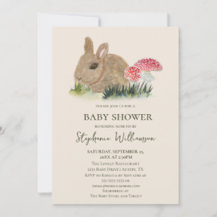 Invitación Fall Bunny Woodland Baby Shower   Núcleo del algod