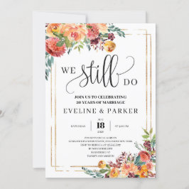 Invitación Fall de moda naranja floral seguimos con la invita