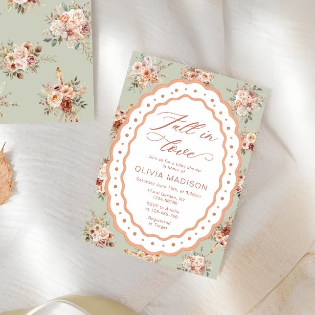 Invitación Fall Elegant Floral Baby Shower (Subido por el creador)