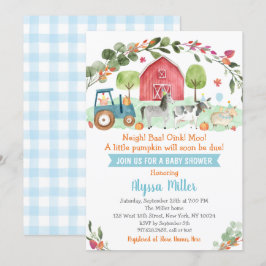 Invitación Fall Farm Pumpkin Baby Shower