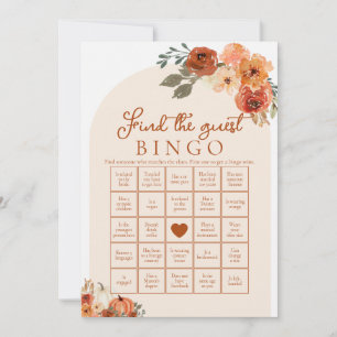 Invitación Fall Find the Guest Bridal Shower Bingo