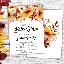 Invitación Fall Floral Baby Shower