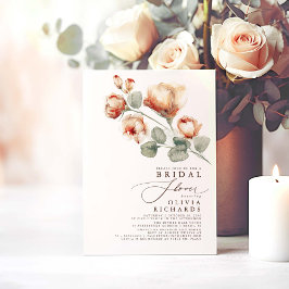 Invitación Fall Floral Elegant Minimal Bridal Shower