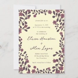 Invitación Fall Floral Frame Sweet Boho Casual PHOTO Boda