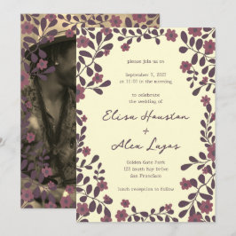 Invitación Fall Floral Frame Sweet Boho Casual PHOTO Boda