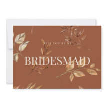 Fall Floral Terracotta Bridesmaid Propuesta Tarjet