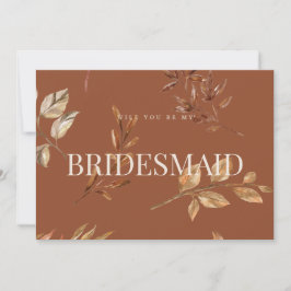 Invitación Fall Floral Terracotta Bridesmaid Propuesta Tarjet