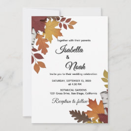 Invitación Fall Floral Wedding Invitation