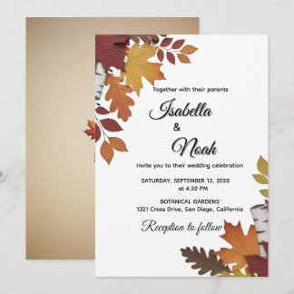 Invitación Fall Floral Wedding Invitation