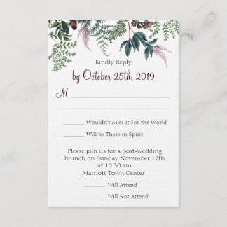 Invitación Fall Floral Wedding RSVP