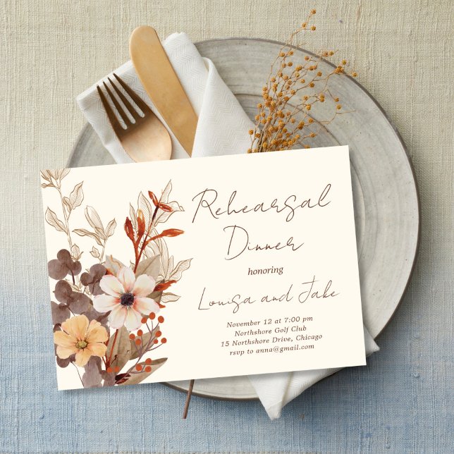 Invitación Fall Florals Rehearsal Dinner (Subido por el creador)