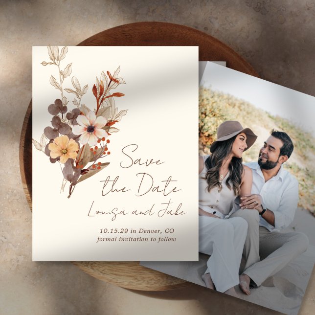 Invitación Fall Florals Save the Date Photo (Subido por el creador)