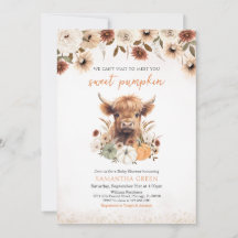 Fall Flowers Highland Cow Baby Shower