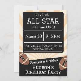 Invitación Fall Football All Star Birthday Party Invitation