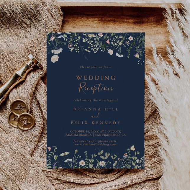 Invitación Fall Garden Wildflower Wedding Recepción (Subido por el creador)