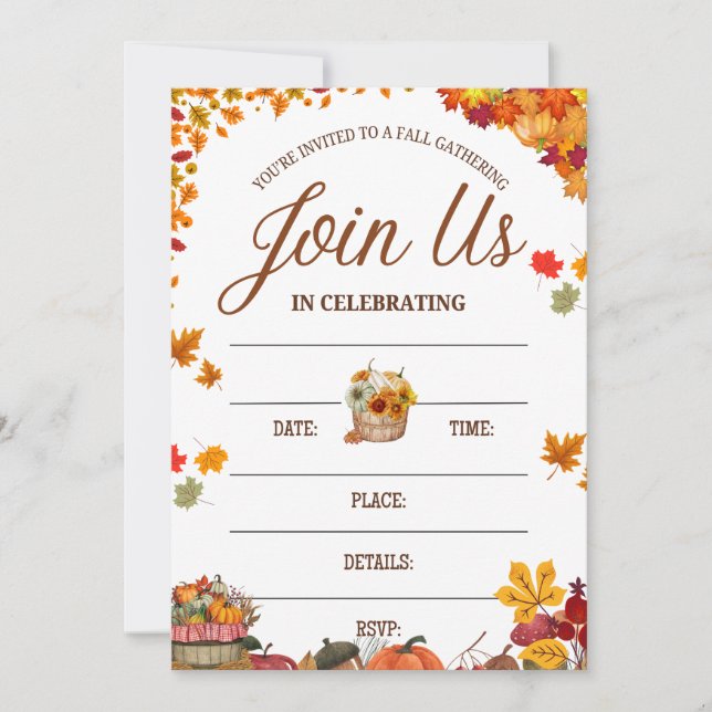 Invitación Fall Gathering Celebration Design (Anverso)