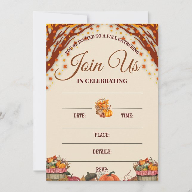 Invitación Fall Gathering Celebration Design (Anverso)