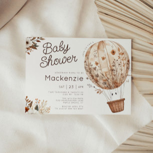 Invitación Fall Ghost Air Balloon Baby Shower