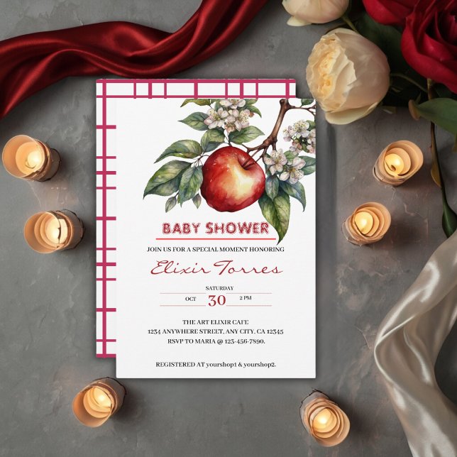Invitación Fall Harvest Apple Branch Floral Baby Shower (Subido por el creador)