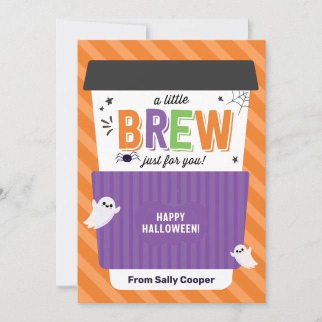 Invitación Fall Harvest Teacher Halloween Coffee Gift Card (Anverso)