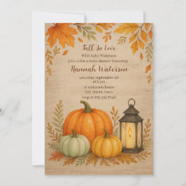Invitación Fall in Love Blue Pumpkin Baby Shower