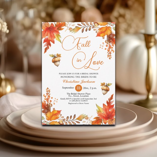 Invitación Fall in Love Boho Burnt Floral Bridal Shower  (Subido por el creador)