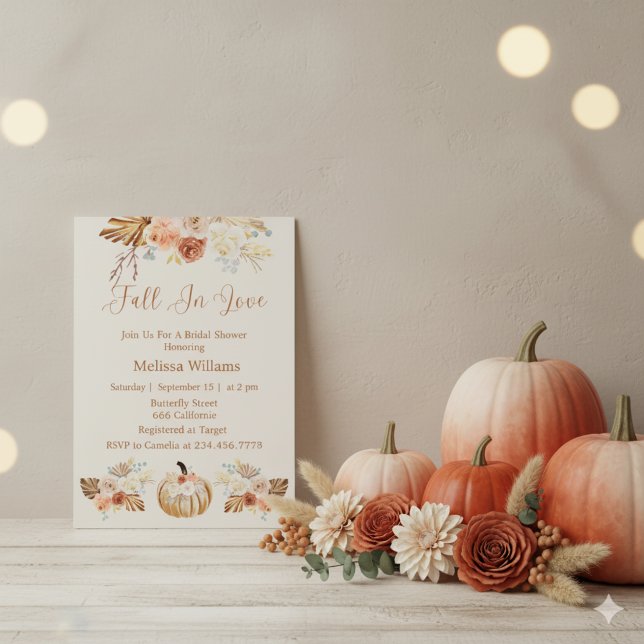 Invitación Fall In Love Boho Terracotta Autumn Bridal Shower (Subido por el creador)