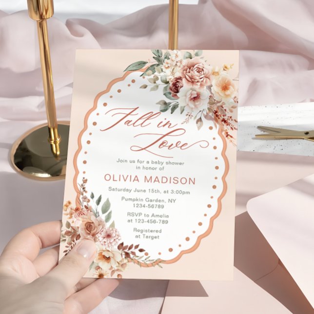 Invitación Fall in Love Floral Baby Shower (Subido por el creador)